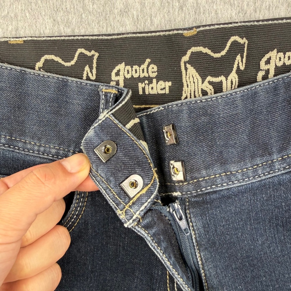 Goode Rider Equestrian Jeans Womens 32 Blue Denim Bootcut Breeches Riding - Picture 3 of 13